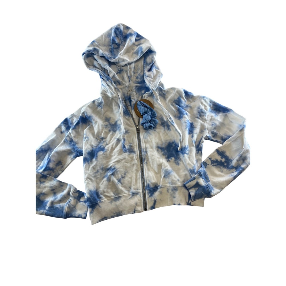 Blue and White Tie-Dye Zip Hoodie NWT